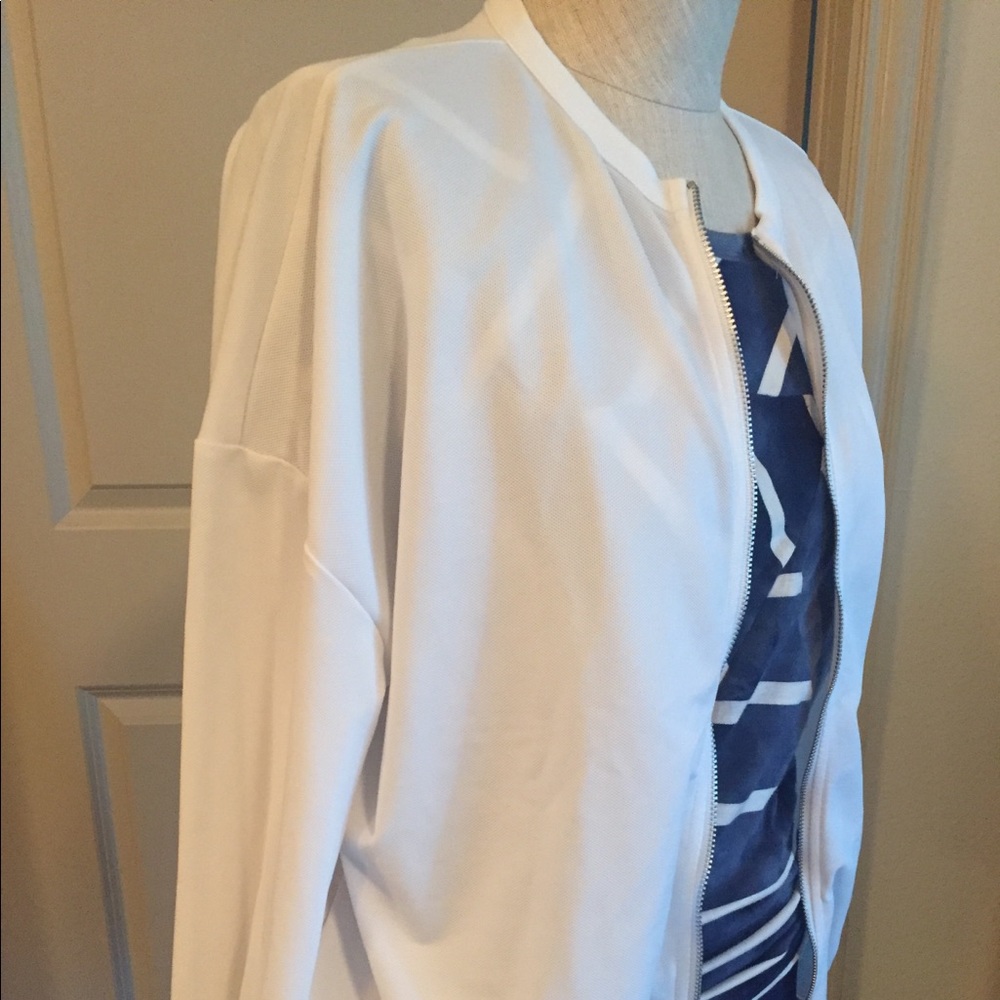 Zara TRF white bomber jacket
